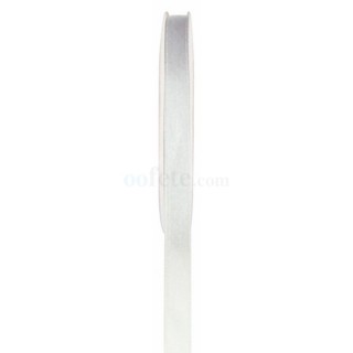 Ruban satin double face blanc, bobine de 25 mètres