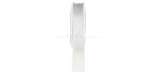 1 Doppelsatinband, weiss, 6 mm x 25 meter