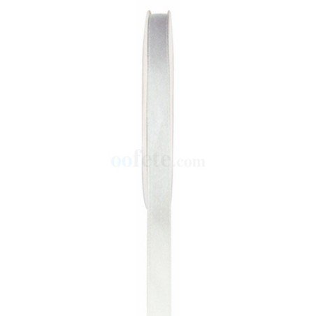 1 Doppelsatinband, weiss, 6 mm x 25 meter