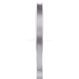 1 nastro di raso grigio, rotolo di 6 mm x 25 metri