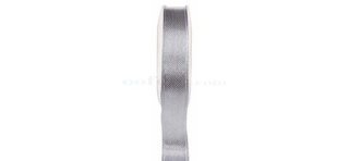 Ruban satin double face gris, bobine de 25 mètres