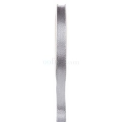 Ruban satin double face gris, bobine de 25 mètres