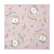 20 Serviettes Licorne, 16,5 x 16,5cm, 3 plis