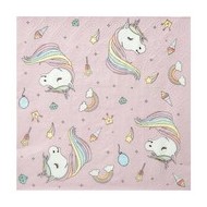 20 Serviettes Licorne, 16,5 x 16,5cm, 3 plis