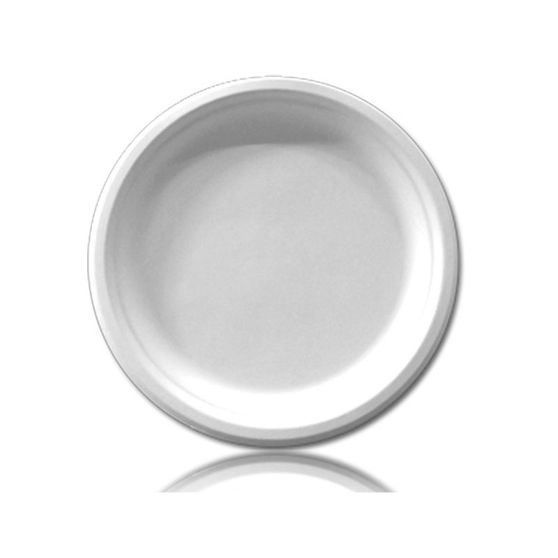 50 Assiettes ronde, canne à sucre diamètre 18 cm