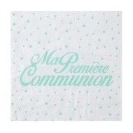 20 Serviettes " Ma première Communion, 16,5 x 16,5 cm, 3plis, mint