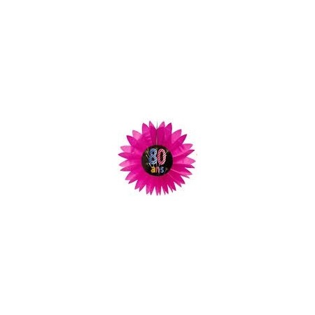 1 ventaglio di carta 80 anni "chic", diametro 50 cm
