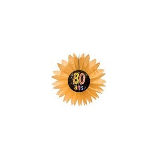 1 Eventail en papier 80 ans "chic", diamètre 50 cm