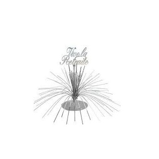Centre de table " Vive la retraite", palmier argenté