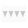 Catena di 10 gagliardetti d'argento spangled, 6m.