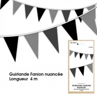 Guirlande Fanion nuancée, 4m, noire