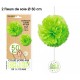 2 Suspensions Fleurs de soie tous âges, vert