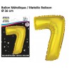 Gold Metallic Ballon Ziffer 7, 36cm
