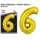 Gold Metallic Ballon Ziffer 6, 36cm