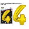 1 Ballon métallique, or Chiffre 4