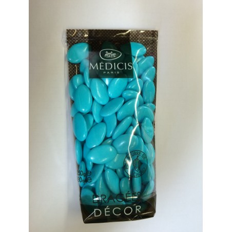 Dragees Dekor, Schokolade 70% Kakao, türkis, 250gr