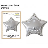 1 Ballon métallique, étoile argent Ø 50cm