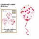 Sachet de 6 ballons confettis, rouge