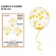Sacchetto di 6 palloncini coriandoli, oro