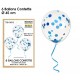 Sachet de 6 ballons confettis, bleu