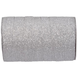 1 nastro Bolduc argento glitter, 25m x 10mm