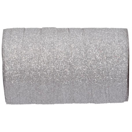 1 nastro Bolduc argento glitter, 25m x 10mm