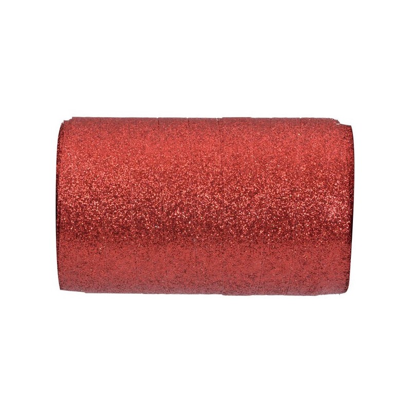 1 nastro Bolduc rosso glitter, 25m x 10mm