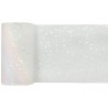 Runner glitterato, 13 cm x 5 m, iridescente bianco