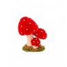 3 funghi rossi su base in schiuma, 13 x 8,5 x15 cm