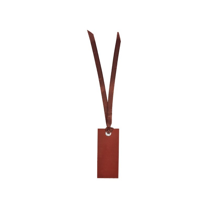Marque place rectangle, ruban chocolat, sachet de 12 pces