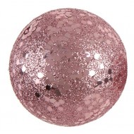 10 palline brillantinate Ø 3-4-6 cm, oro rosa