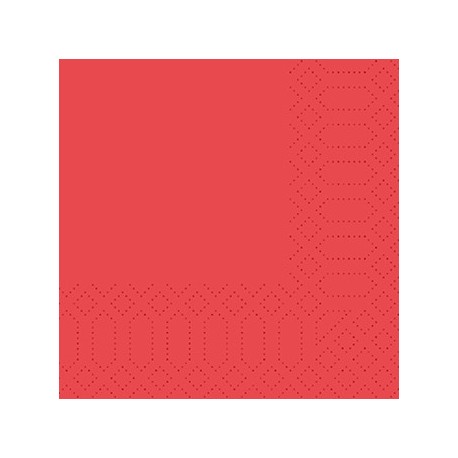 250 Serviettes coktail 24x24 rouge