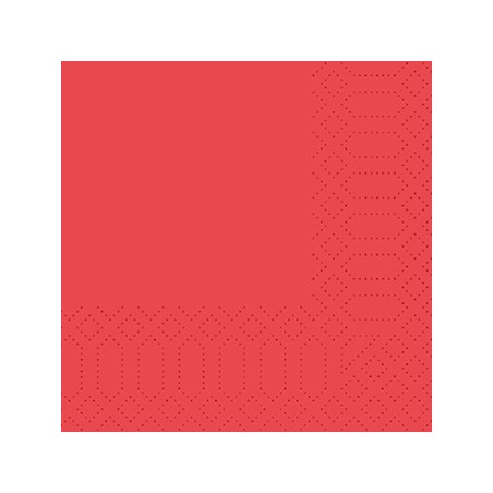 250 Serviettes coktail  24x24 rouge