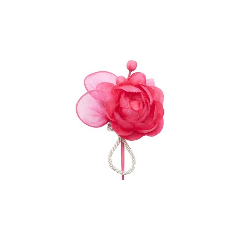 1 tête de fleur avec 3 boutons, fuchsia