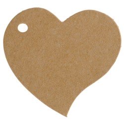 10 Marques-place, coeur, 4 x 4 cm, kraft.