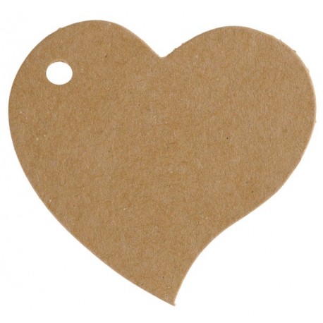 10 segna posto, cuore, 4 x 4 cm, kraft