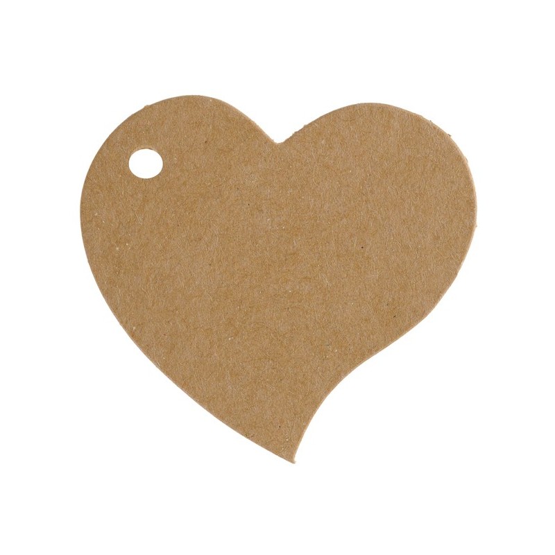 10 Marques-place, coeur, 4 x 4 cm, kraft.