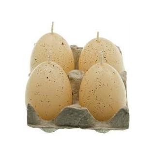 4 Eierkerzen, gelb, 7cm