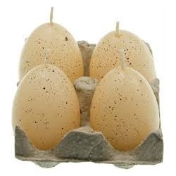 4 Eierkerzen, gelb, 7cm
