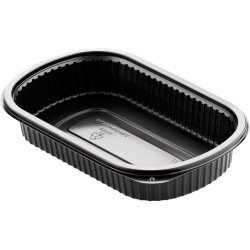 50 Essensschachtel  240 x 150 x 40 mm Schwarz 1-Comp