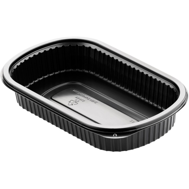 50 Essensschachtel  240 x 150 x 40 mm Schwarz 1-Comp