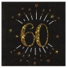 10 tovaglioli di carta "Età scintillante d'oro", 60 anni, oro nero. 16,5 X 16,5 cm
