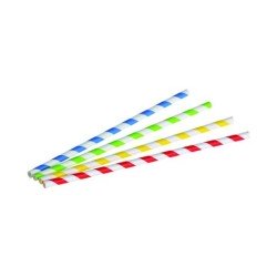 250 Pailles en papier, assorties, Ø 6 x 200mm
