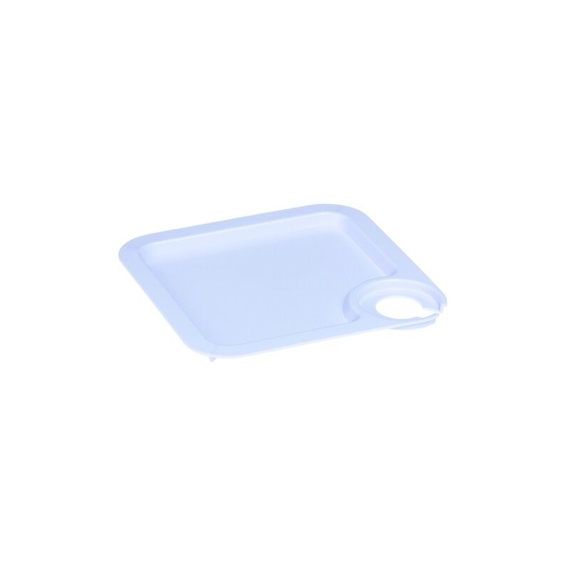 Plateau avec porte-verre, antidérapant, 20 x 20 cm, blanc