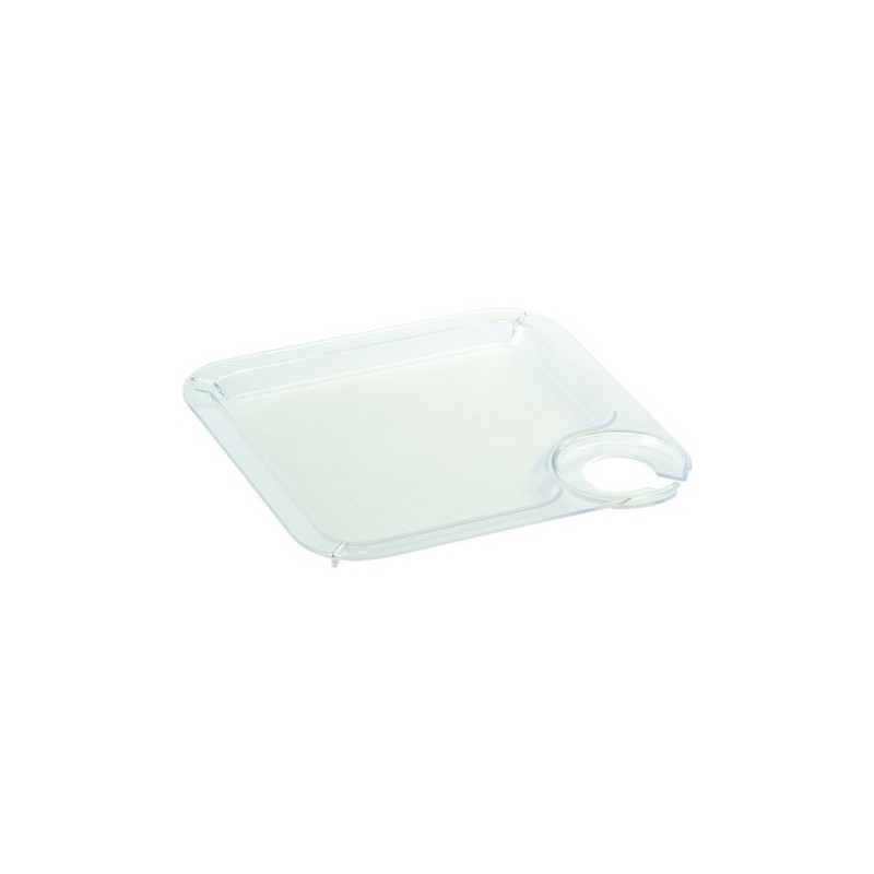 Plateau avec porte-verre, antidérapant, 20 x 20 cm, transparent