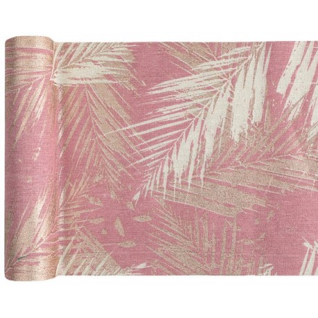 Chemin de table Tropical, rose, 3m x 28cm