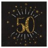 10 tovaglioli di carta "Età scintillante d'oro", 50 anni, oro nero. 16,5 X 16,5 cm