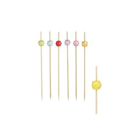 100 Papstar Square Aperitifstangen, Bambus, 12cm,