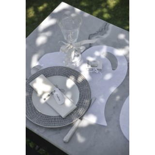 Set de table cœur blanc, sachet de 50 pces, 38 x 38 cm