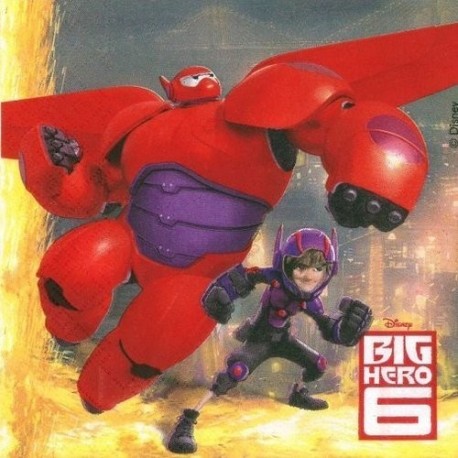 20 Serviettes Big Hero 6, 16,5 x 16,5cm, 3 plis